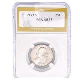 1939-S Washington Silver Quarter PGA MS67