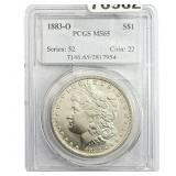 1883-O Morgan Silver Dollar PCGS MS65