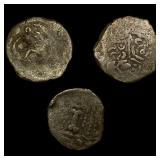 [3 Coins]780-980 AD Pratihara Empire Silver Drachm