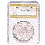 1887 Morgan Silver Dollar PGA MS64