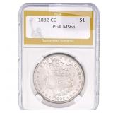 1882-CC Morgan Silver Dollar PGA MS65