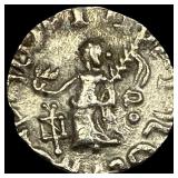 58-12 BC Indo-Scythian Silver Drachm NEARLY UNCIRC