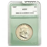 1957 Franklin Half Dollar NTC MS65