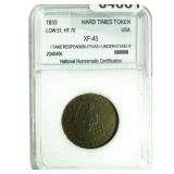 1833 Hard Times Token Low 51, HT 70 NNC XF45