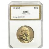 1952-D Franklin Half Dollar PCI MS65 FBL