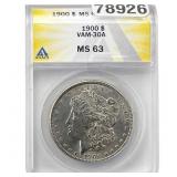 1900 Morgan Silver Dollar ANACS MS63