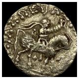 58-12 BC Indo-Scythian Silver Drachm NEARLY UNCIRC