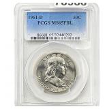 1961-D Franklin Half Dollar PCGS MS65 FBL