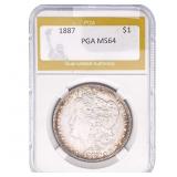 1887 Morgan Silver Dollar PGA MS64