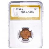 1931-S Wheat Cent PGA AU58 RB