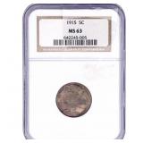 1915 Buffalo Nickel NGC MS63
