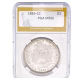 1883-CC Morgan Silver Dollar PGA MS66