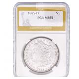 1885-O Morgan Silver Dollar PGA MS65