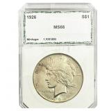 1926 Silver Peace Dollar PCI MS66