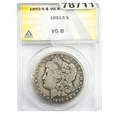 1892-S Morgan Silver Dollar ANACS VG8