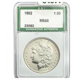 1902 Morgan Silver Dollar ANI MS66