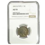 1913-S Buffalo Nickel NGC AU55