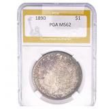 1890 Morgan Silver Dollar PGA MS62