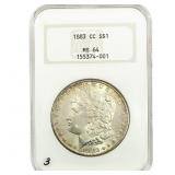 1883-CC Morgan Silver Dollar NGC MS64