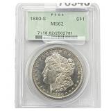 1880-S Morgan Silver Dollar PCGS MS62