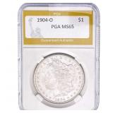1904-O Morgan Silver Dollar PGA MS65