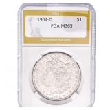 1904-O Morgan Silver Dollar PGA MS65