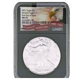 2021 Silver Eagle NGC MS70 Hearldic Eagle T-1