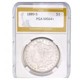 1889-S Morgan Silver Dollar PGA MS64+