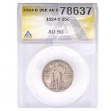 1924-D Standing Liberty Quarter ANACS AU50