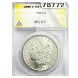 1886 Morgan Silver Dollar ANACS MS64