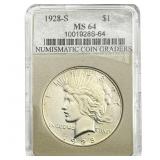 1928-S Silver Peace Dollar NGC MS64