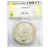 1885-O Morgan Silver Dollar ANACS MS63