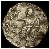 58-12 BC Indo-Scythian Silver Drachm NEARLY UNCIRC
