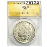 1890-S Morgan Silver Dollar ANACS AU55