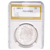 1881-S Morgan Silver Dollar PGA MS64