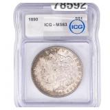 1890 Mercury Silver Dollar ICG MS63