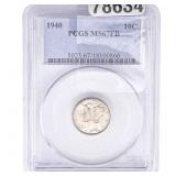 1940 Mercury Silver Dime PCGS MS67 FB