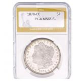1878-CC Morgan Silver Dollar PGA MS65 PL