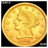 1849-D $2.50 Gold Quarter Eagle CHOICE AU