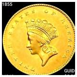 1855 Rare Gold Dollar CHOICE BU
