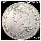 1817 DOTTED DATE Capped Bust Half Dollar CHOICE AU