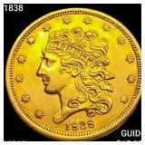 1838 $5 Gold Half Eagle UNCIRCULATED