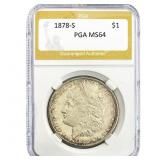 1878-S Morgan Silver Dollar PGA MS64