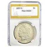 1897-S Morgan Silver Dollar PGA MS64
