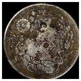 Japan Meji Period Silver 1 Yen Chopmarks NEARLY U