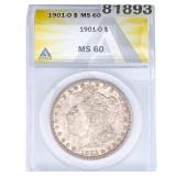 1901-O Morgan Silver Dollar ANACS MS60