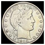 1914-S Silver Barber Half Dollar NEARLY UNCIRCULAT