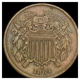 1864 Bronze Two-Cent Piece CLOSELY UNCIRCULATED