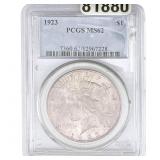 1923 Morgan Silver Dollar PCGS MS62