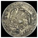 Mexico Silver 1 Peso Chopmarks NEARLY UNCIRCULATE